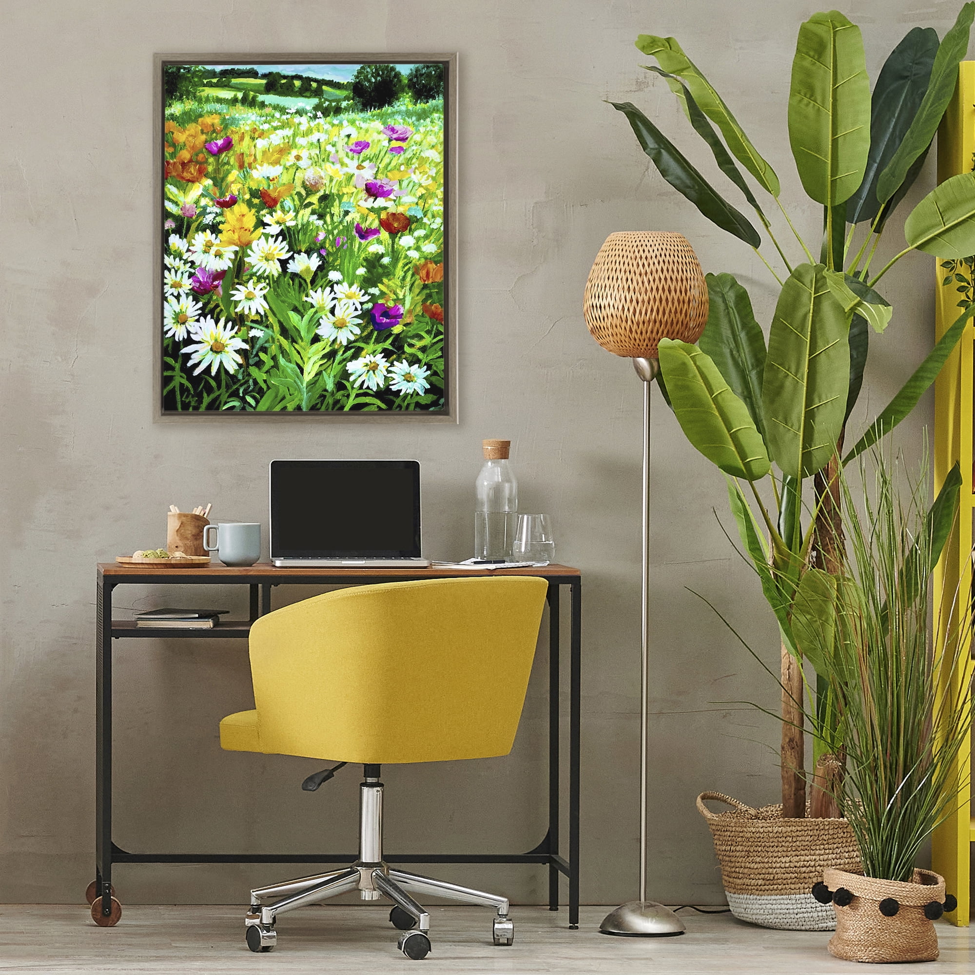 Stupell Industries Hillside Fusion Meadow Brown Framed Floater Canvas Wall Art, design by Lee Ann Zirbes