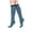 Light Blue, variant on Women Striped Knee High Socks, Festive Holiday Warm Long Socks, Soft Stretch Knee‑Length Socks for Daily & Christmas Party