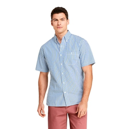 Lands' End Men's Short Sleeve Seersucker Shirt