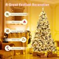 thumbnail image 6 of Gymax 7.5 FT Pre-Lit Christmas Tree Snow Flocked Hinged Pine Tree w/ Metal Stand, 6 of 10