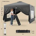 thumbnail image 2 of Aiho 10'x10' Pop-up Canopy Tent with 4 Removable Sidewalls for Patio - Black, 2 of 10