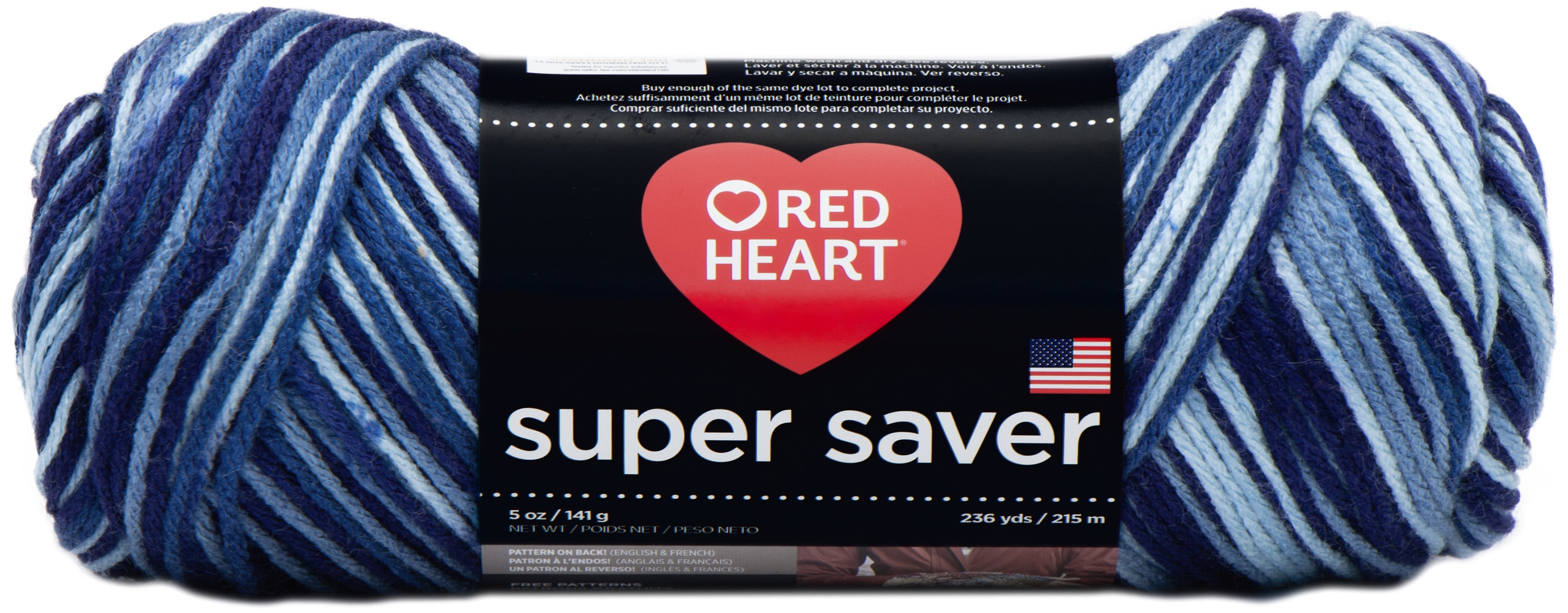 Red Heart® Fil Super Saver®, Imprimés, Acrylique #4 Médium, 5oz/142g, 236 Yards Fil durable