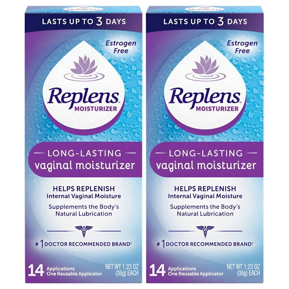 Replens Long Lasting Vaginal Moisturizer, 14 Ct, 1.23 Oz, 2 Pack