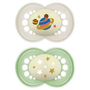 MAM Night Pacifier, 6-16 Months, Unisex, 2 pack