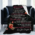thumbnail image 2 of Gifts for Mom Blanket to My Wonderful Mom from Daughter Birthday Gifts for Mom Mothers Day I Will Love You Forever Super Soft Warm Cozy Throw Blanket for Bed Sofa 60"x50" (Flower), 2 of 6