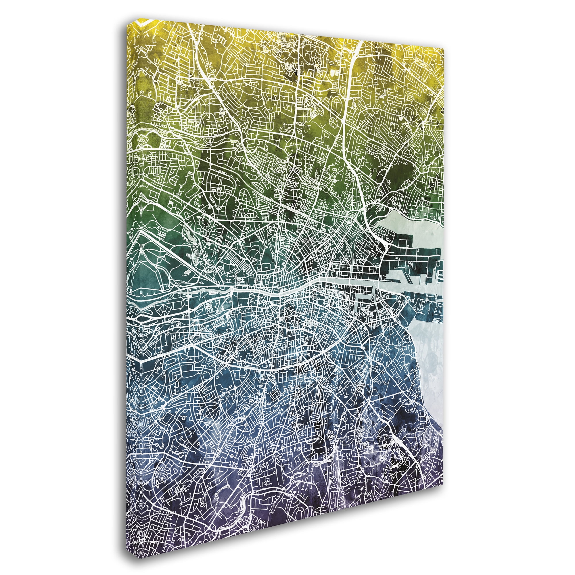 Trademark Fine Art 'Dublin Ireland City Map IV' Canvas Art by Michael Tompsett