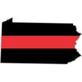 thumbnail image 1 of 3.8 Inch Thin Red Line Pennsylvania Firefighter Decal, 1 of 1