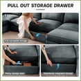 thumbnail image 5 of Modern 4-Seater Chenille Sofa with Under-Seat Storage – Spacious Wide-Deep Seat for Living Room, Gray, 5 of 21