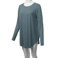 thumbnail image 6 of A2Y Women's Premium Solid Long Sleeve Round Hem Crew Neck Top Shirt Cement S, 6 of 7