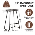 thumbnail image 3 of FIRAVOE Bar Stools Set of 2 (Backless Wooden) 26 Inch Counter Height Bar Stools Backless Barstools for Kitchen Island, 3 of 9