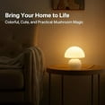 thumbnail image 2 of Mushroom Lamp Vintage Bedside Table Lamp  Glass Mushroom Decor Nightstand Lamp with 3 Color Temps, Cute Retro Small Desk Lamp for Bedroom Office, Mid Century Modern Aesthetic Home Deco Gift, 2 of 7