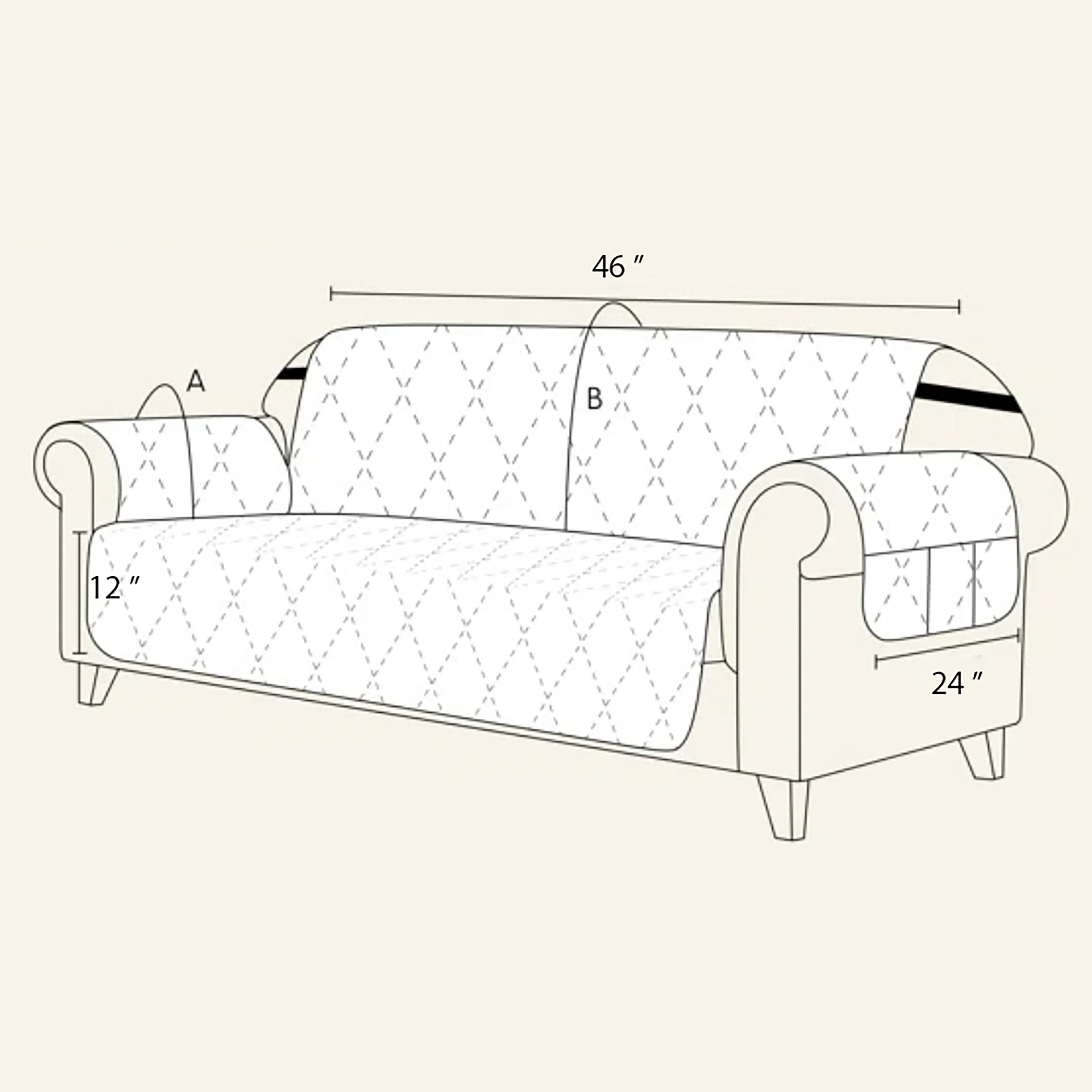 Love Seat Suede Gray Furniture Protector