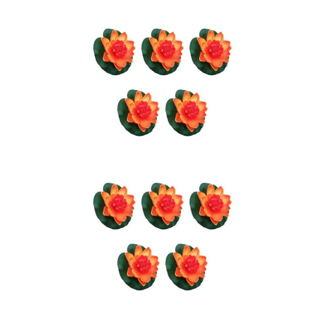 kurtrusly 5pieces Float Artificial Flower Wide Application Long-lasting Durability Easy sunset red 2Set