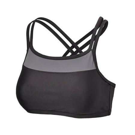 

UV SKINZ UPF 50+ Women s Crisscross Swim Bra - Charcoal/Grey - 3XL
