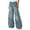 Blue, variant on QHFBli Women Baggy Jeans Mid-Low Waist Boyfriend Streetwear Vintage Jeans Wide Leg Denim Pants