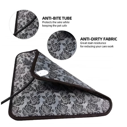 HIBIBUD Electric Heating Pad for Dog Bed Outdoor or Home for Dog House Waterproof Crate Pad for Small Medium Pet Cat Puppy Easy Clean Long Chew Proof Cord