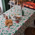 thumbnail image 3 of Rectangle Tablecloth, Christmas Polyester Table Cloth, Spillproof Heavy Weight Table Cover, Washable Table Cover with Dust-Proof Wrinkle Resistant, for Birthday Party 140*200cm, 3 of 5