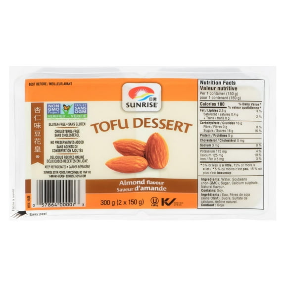 Sunrise Almond Flavour Tofu Dessert, 2x150g