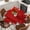 Red, variant on Christmas Round Tablecloth, Fitted Table Cover with Elastic for 36"-44" Round Tables, Buffalo Plaid Cute Snowman Xmas Tree Elk Snowflakes Table Cloth Outdoor Dinning Party Waterproof Tablecloths