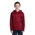 thumbnail image 1 of Sport-Tek YST240 Youth Sport-Wick CamoHex Fleece Hooded Pullover, Deep Red, S, 1 of 1