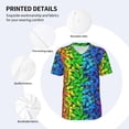 thumbnail image 5 of Fotbe Multicolored Butterflies Baseball Jersey Shirt for Men and Women, Casual Short Sleeves Button Down T-Shirt-4X-Large, 5 of 9