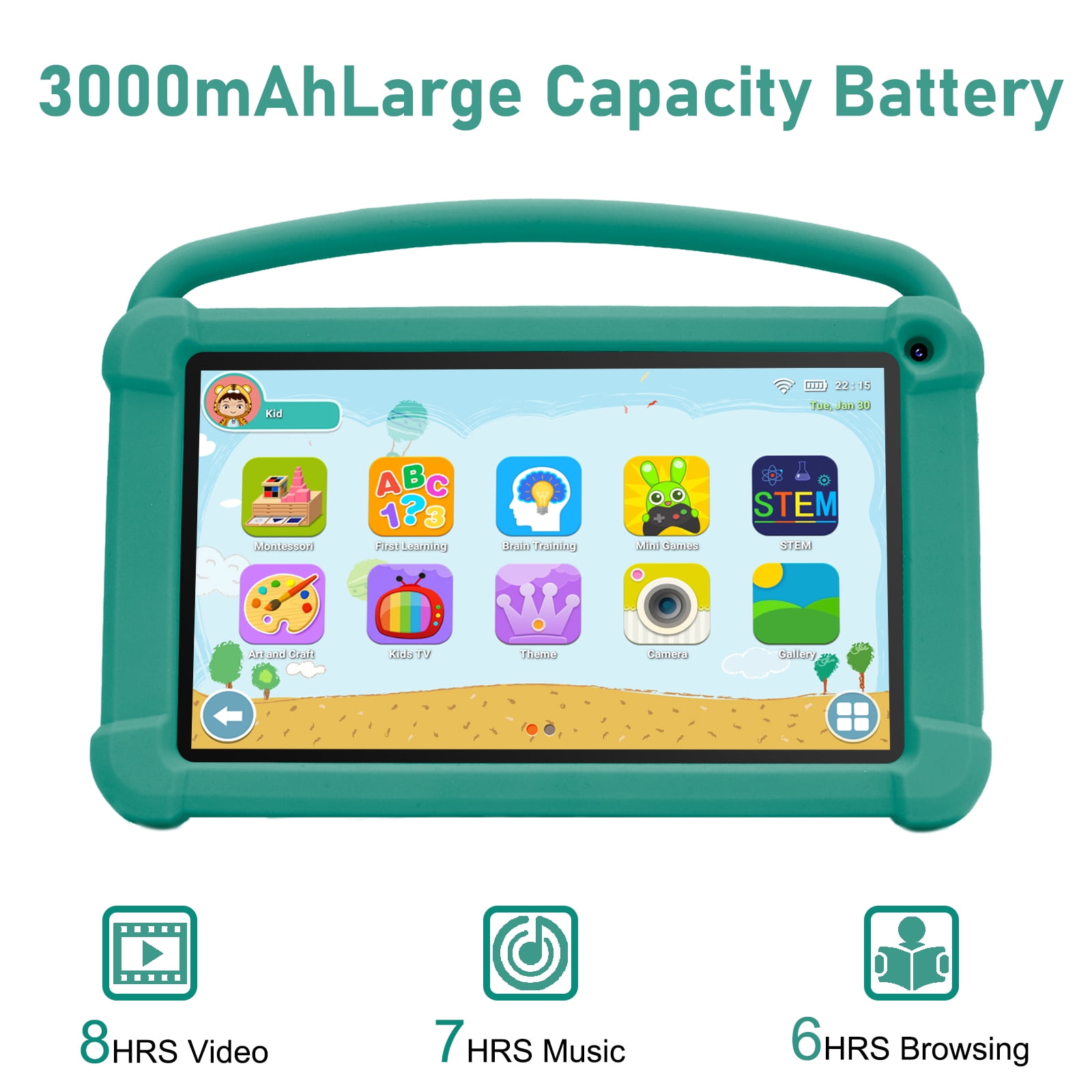 BYANDBY Tablet for Kids 7 inch Android 12.0 Tablet, 4GB+32GB ROM （1TB Expand）