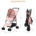 thumbnail image 4 of ZOOLIKE Pet Stroller for Cats and Dogs, 4-Wheeled Foldable Travel Carrier with Storage Basket, Pink, 4 of 7