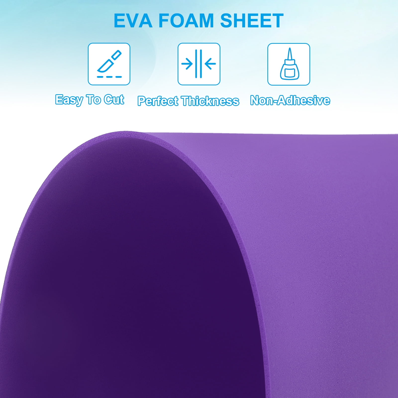 Uxcell 30 Pack EVA Foam Sheets, 12" x 8" 2mm Thick Foam Sheets Crafts Foam Paper, Dark Purple
