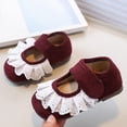 thumbnail image 2 of Wo-Fusoul Toddler Shoes for Girls, Unisex English Style with Lace Ruffles and Princess Design, Featuring Rubber Soles and Buckle Closure Leather Shoes, 2 of 7