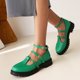 thumbnail image 1 of Zapatos de cuero para mujer Inglaterra boca baja gruesa con zapatos individuales cinturón Retro hebilla estudiante Wmkox8yii ghj2530, 1 of 5
