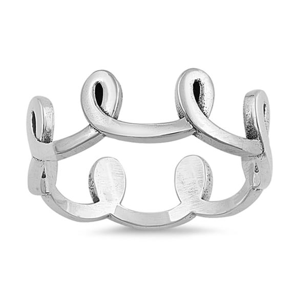Swirl Loop Knot Thumb Elegant Ring .925 Sterling Silver Band Jewelry Female Male Unisex Size 6