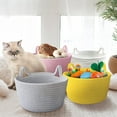 thumbnail image 6 of Basket Storage Woven Basket Organizer Decorative Pet Toy Cute Basket Cotton Rope Basket for Gifts Cat Dog Toy Bin Nursery Room Kids Toy - Pink, 6 of 6