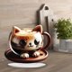 thumbnail image 4 of Taza De Café Con Gato, Estatua De Hada Acrílica, Mini Adorno Y Accesorio, Pieza Decorativa Para Escritorio O Mostrador, 4 of 8