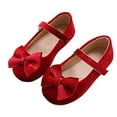 thumbnail image 7 of Quealent Toddler Flower Girl Dress Shoes - Girl Ballet Flats Party School Shoes Wedding Red for Size 6, 7 of 7