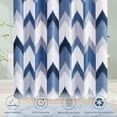 thumbnail image 5 of Modern Blue and White Cloth Shower Curtains for Bathroom Blue Shower Curtain Geometric Navy Blue Shower Curtain Set with Hooks Grey White Bath Curtain Herringbone Striped Water Repellent 72x72 Inch, 5 of 6