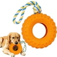 thumbnail image 2 of Dog Tire Toy, Denbek Treat Dispensing Chew Toy for Teething Clean & Dental Care, Enrichment Dog Toys for Boredom Relieve, Interactive Tug-Of-War Slow Feeder Pet Toys, 2 of 9