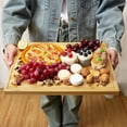 thumbnail image 5 of 3-Piece  Bamboo Cheese Board Set with Magnetic, 28in Large Bamboo Cutting Board Set with Deep Juice Grooves, for Party, Wedding, Kitchen Food Prep, 5 of 7