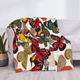 thumbnail image 3 of Uemuo Retro Floral Butterfly Printed Throw Blanket for Couch, Fluffy Fuzzy Blankets for Bed, Sofa, Cozy Flannel Faux Fur Blanket-80"x60", 3 of 6