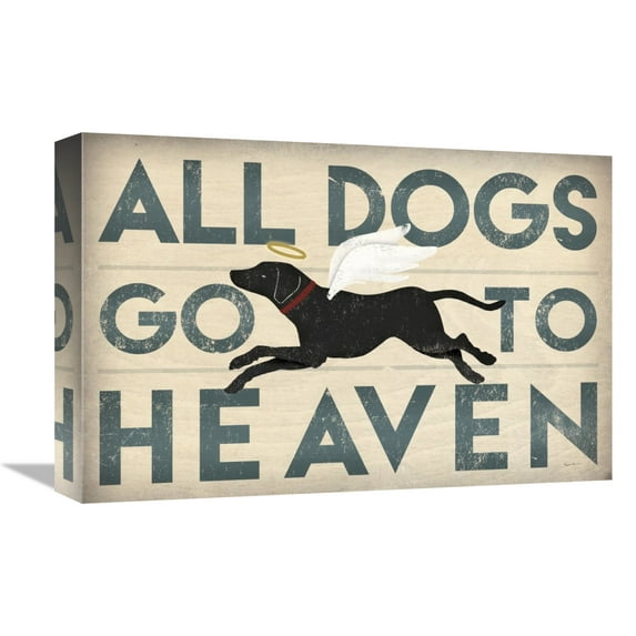 Global Gallery's 'All Dogs Go to Heaven I' By Ryan Fowler Stretched Canvas Wall Art