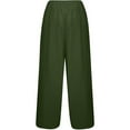thumbnail image 5 of FAIWAD Women's Wide Leg High Waist Elastic Drawstring Pants with Pockets Casual Straight Leg Trousers (Small, Army Green), 5 of 6