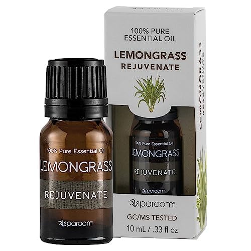 SpaRoom Aromatherapy 100% Pure Undiluted Essential Oil, Rejuvenate Lemongrass, 10 mL