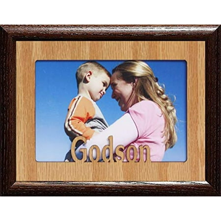Godson ~ Landscape Picture Frame ~ Holds A 4X6 Or Cropped 5X7 Photo ~ Gift For A Godmother, Godfather, Godparents For A
