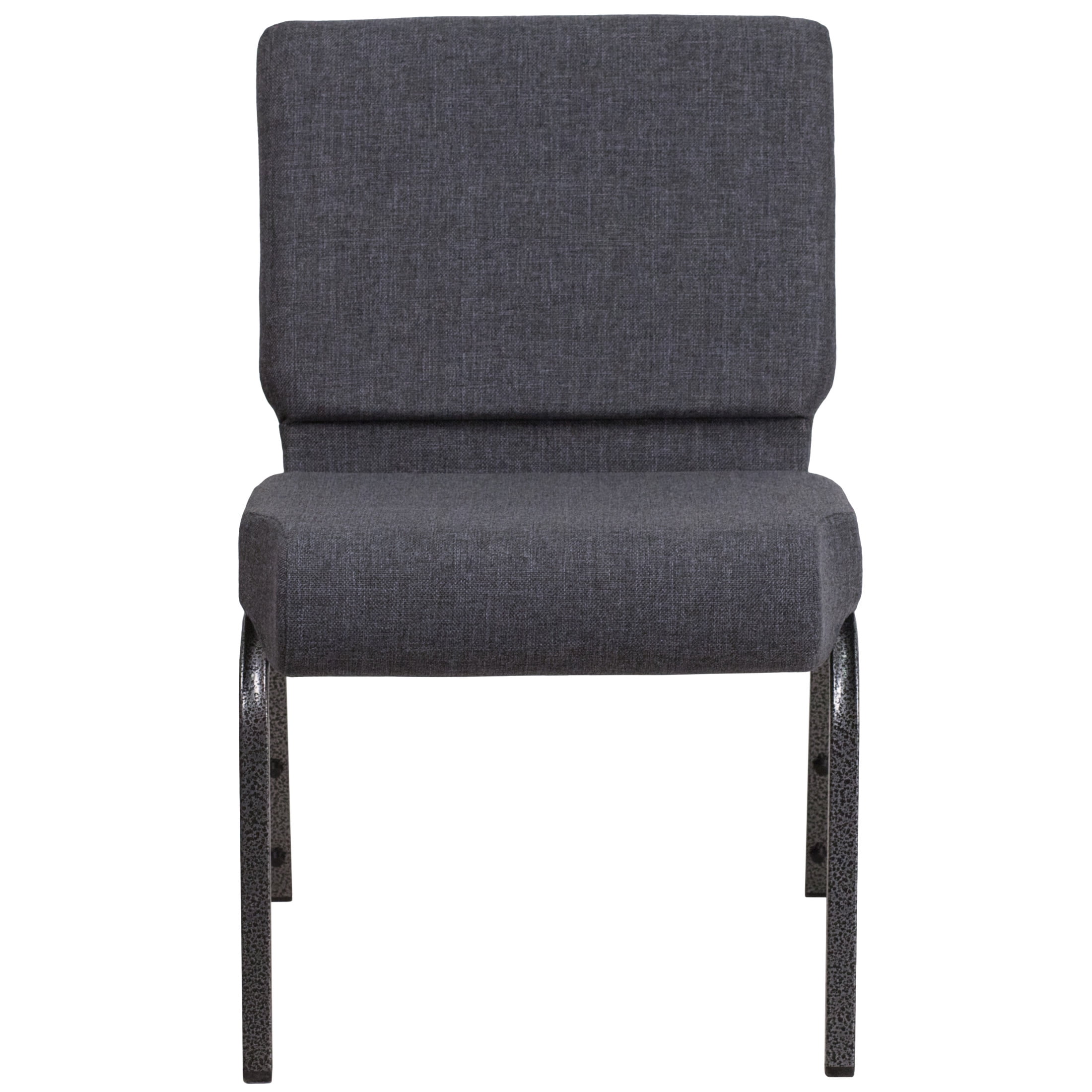 Flash Furniture Hercules Series 21"W Upholstered Church Chair with Book Pouch, Dark Gray