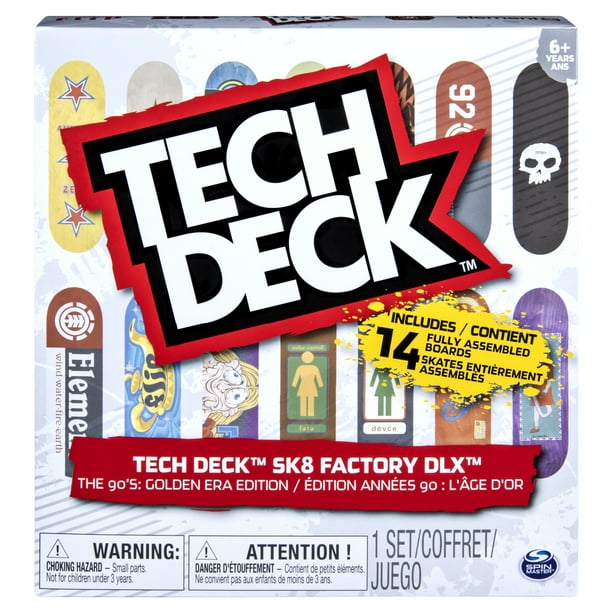 Tech Deck, Sk8 Factory DLX 14 Pack Fingerboards, Golden Era 90âs Edition - Walmart.com - Walmart.com