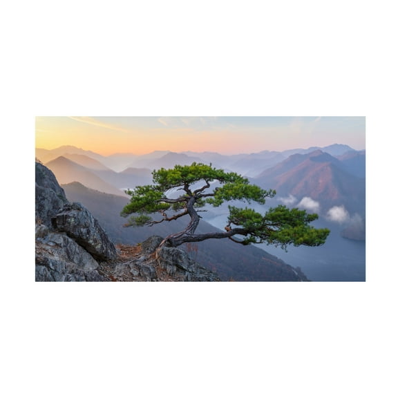 Canvas Wall Art - Jaeyoun Ryu 'When The Day Breaks' Wall Art for Living Room, Bedroom, or Office D?cor by Trademark Fine Art - 19 x 10 Inches