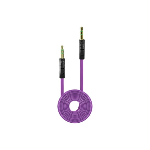 Tangle Free Flat Wire Car Audio Stereo Auxiliary Aux Cord Cable Adapter for iPhone 6S 6 Plus 5.5 / 4.7 Samsung Galaxy S8 S8 Plus S7 Headphones, iPods, iPhones HTC Holiday/Vivid - Purple