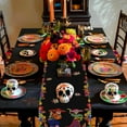 thumbnail image 6 of Day of The Dead Table Runner Sugar Skull Dining Table Decor Seasonal Mexcio Dia De Los Muertos Kitchen Dining Table Decoration for Home Party (Day of The Dead, 13.8x71 Inch), 6 of 6