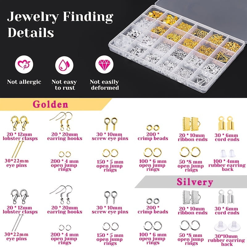 Jewelry Making Kit for Adults - All-in-One DIY Jewelry Craft with Magnifier & Helping Hands Tool - Beading Supplies for Earrings, Necklaces, Bracelets-Christmas Gift for Hobbyists