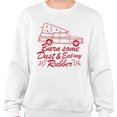 thumbnail image 2 of Burn Some Dust and Eat My Rubber Sweatshirt Unisex X-Large White, 2 of 5