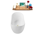 thumbnail image 6 of 66" Streamline G-81-316-PBR Soaking Glossy White Freestanding Tub and Tray With Internal Drain in Polished Brass, 6 of 18